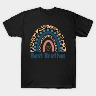 Best Brother Fun Gift Idea Funny Leopard Rainbow Print T-Shirt